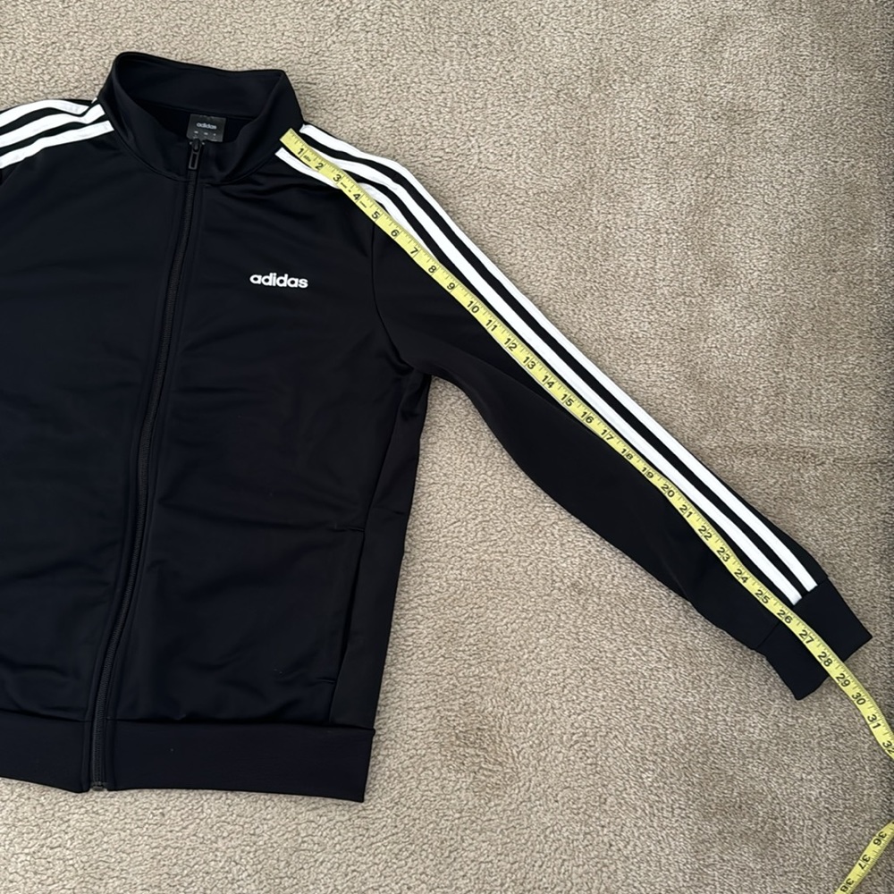Adidas Fitted Black W/ Logo Track Jacket / Size L - Picture 4 of 7